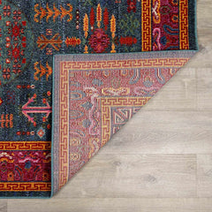 Cleveland Colorful Traditional Area Rug - Teal, Aqua, Navy - Ornate Home