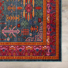 Cleveland Colorful Traditional Area Rug - Teal, Aqua, Navy - Ornate Home