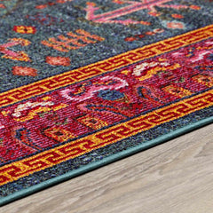 Cleveland Colorful Traditional Area Rug - Teal, Aqua, Navy - Ornate Home