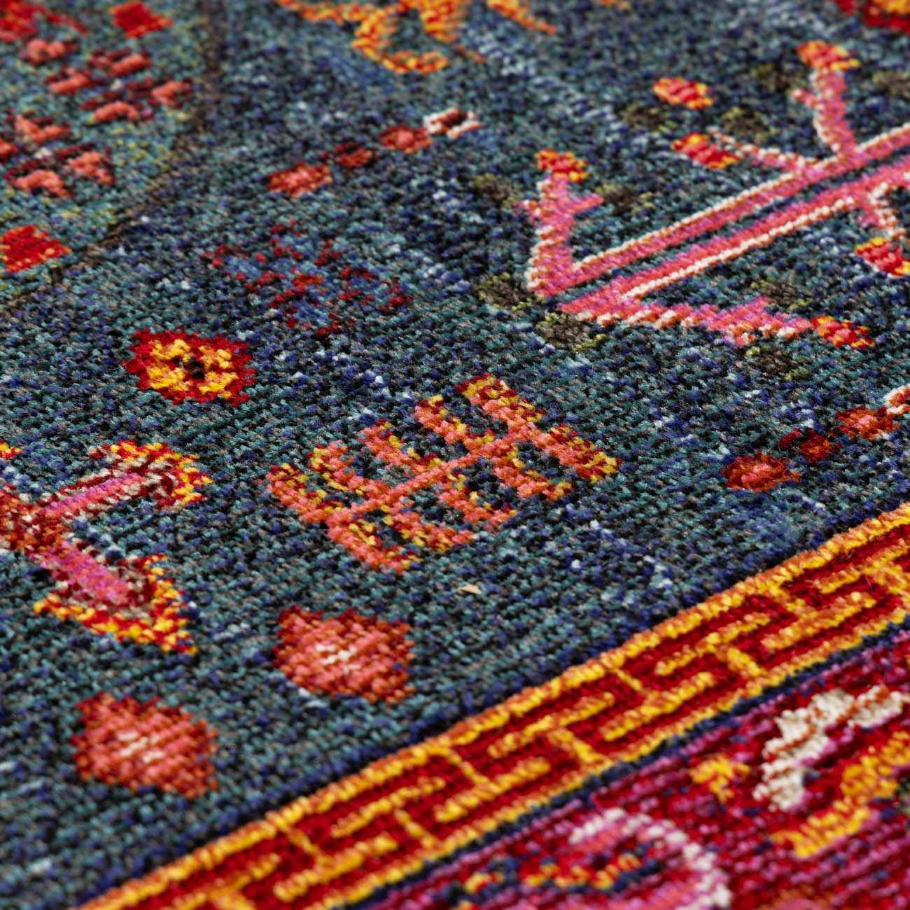 Cleveland Colorful Traditional Area Rug - Teal, Aqua, Navy - Ornate Home