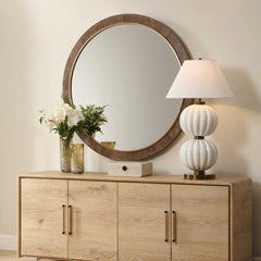 Cleveland Woodtone Round Burl Wood Mirror - Ornate Home