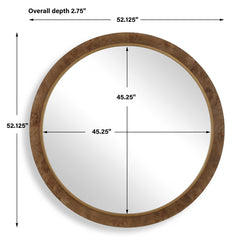 Cleveland Woodtone Round Burl Wood Mirror - Ornate Home