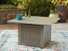Cliff Trails Beige Fire Pit Table - Ornate Home