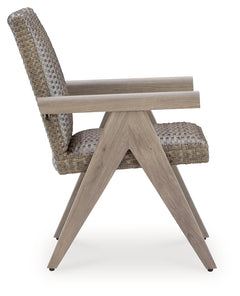 Cliff Trails Beige Outdoor Arm Chair (Set of 2) - Ornate Home