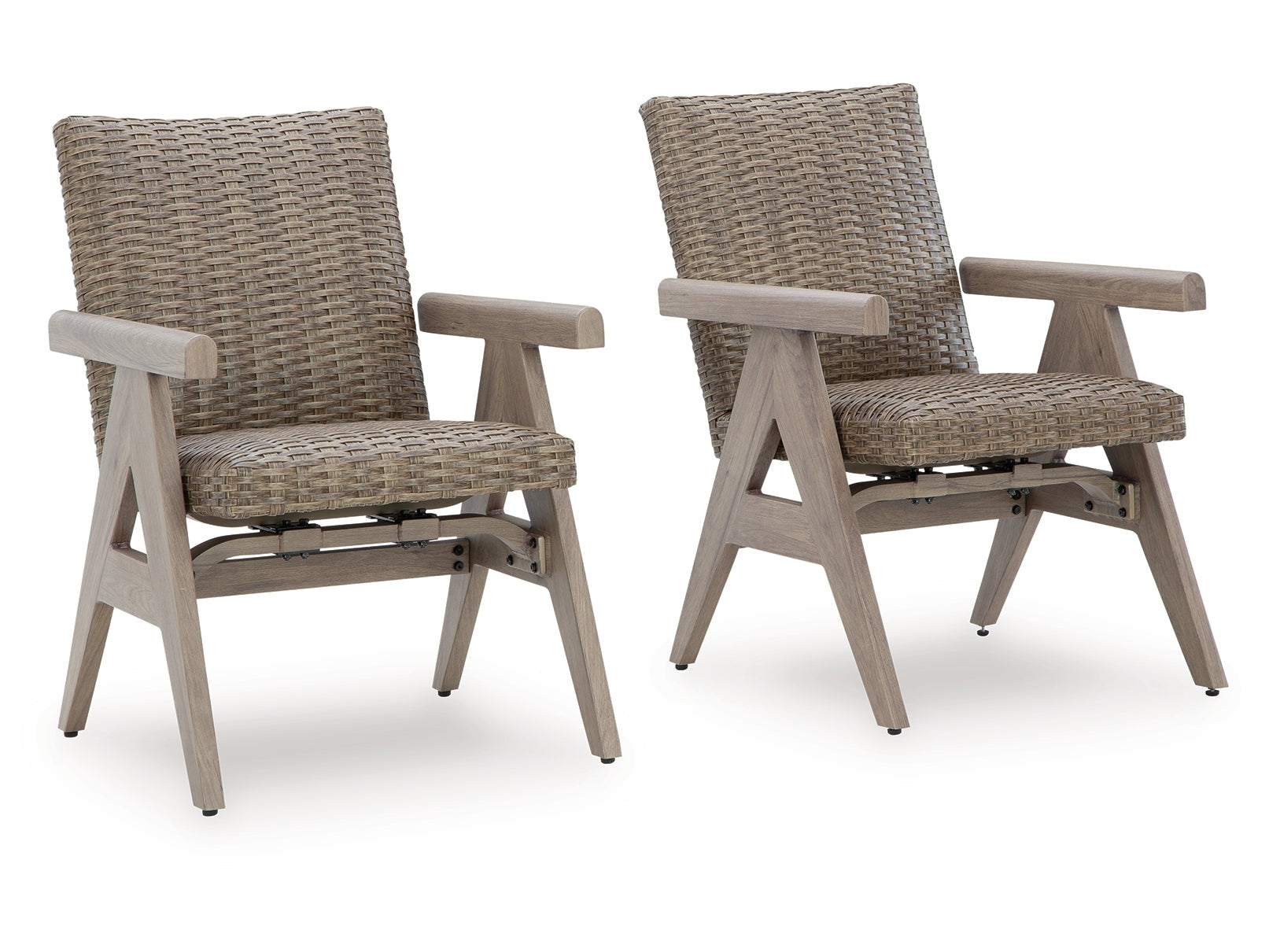 Cliff Trails Beige Outdoor Rocking Arm Chair (Set of 2) - Ornate Home