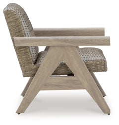 Cliff Trails Beige Outdoor Rocking Lounge Chair - Ornate Home