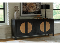 Cliffiings Black/Natural Accent Cabinet - Ornate Home
