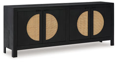 Cliffiings Black/Natural Accent Cabinet - Ornate Home