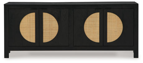 Cliffiings Black/Natural Accent Cabinet - Ornate Home
