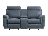 Clifton Blue Double Glider Reclining Loveseat - Ornate Home
