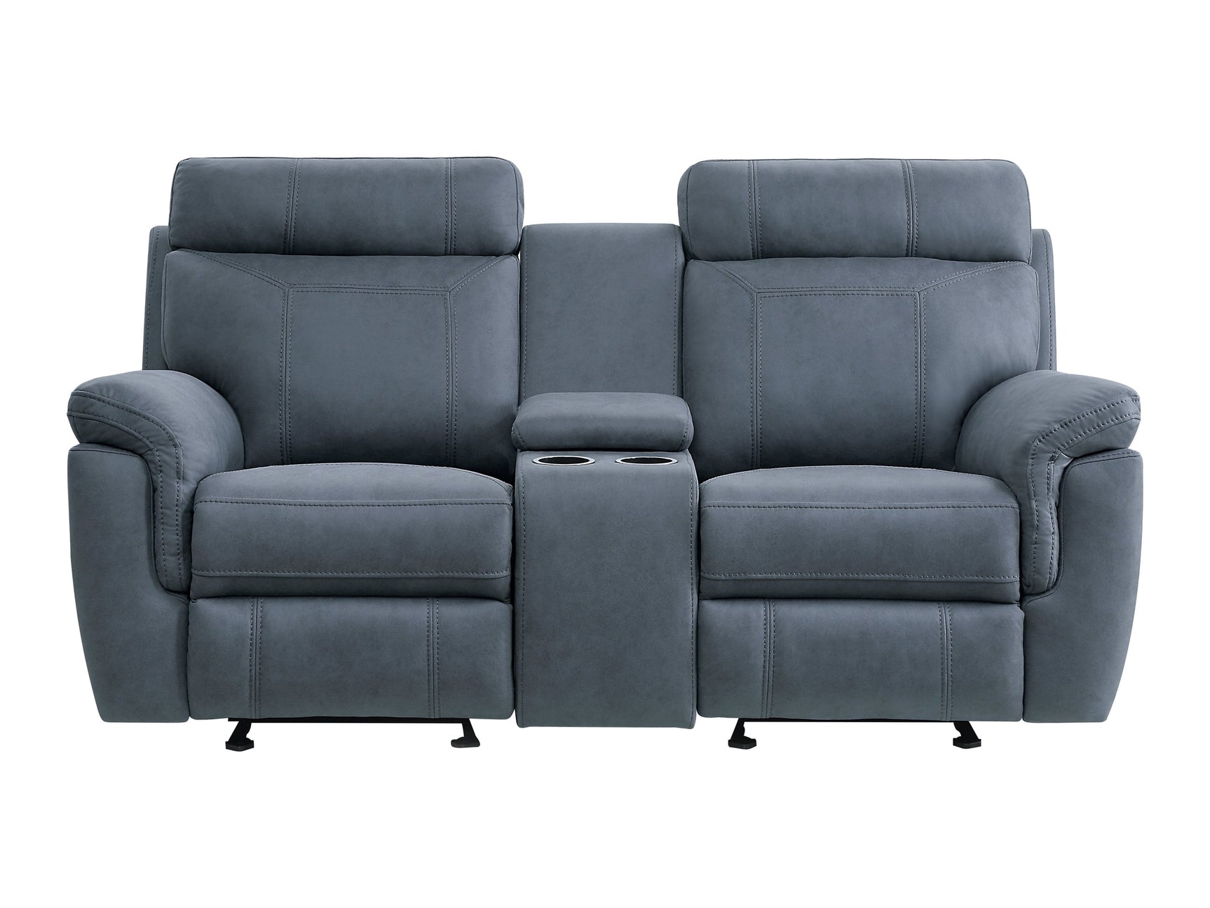 Clifton Blue Double Glider Reclining Loveseat - Ornate Home