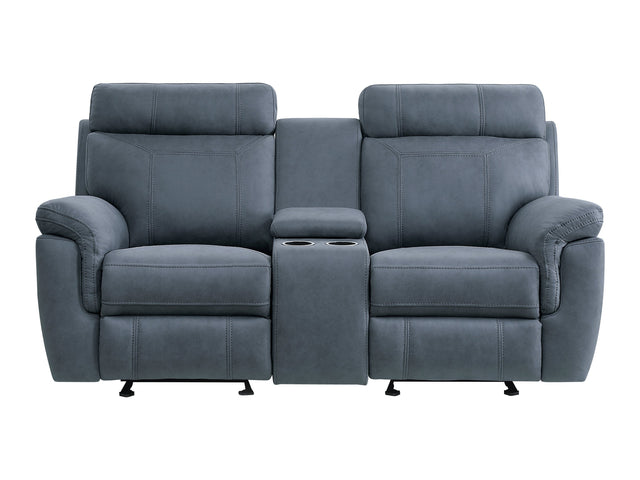 Clifton Blue Double Glider Reclining Loveseat - Ornate Home