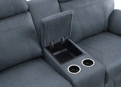 Clifton Blue Double Glider Reclining Loveseat - Ornate Home