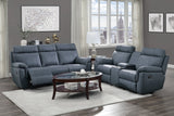 Clifton Blue Double Glider Reclining Loveseat - Ornate Home