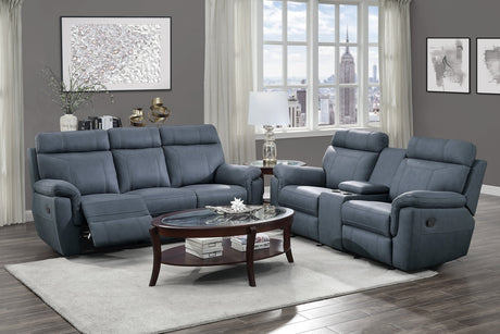 Clifton Blue Double Glider Reclining Loveseat - Ornate Home