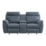 Clifton Blue Double Glider Reclining Loveseat - Ornate Home