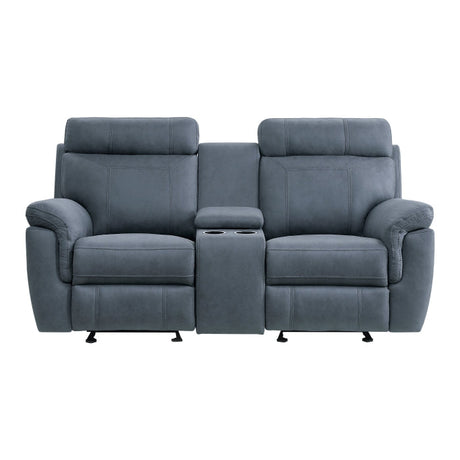 Clifton Blue Double Glider Reclining Loveseat - Ornate Home