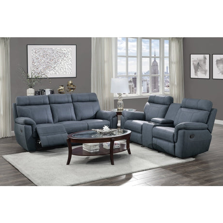Clifton Blue Double Glider Reclining Loveseat - Ornate Home