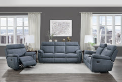 Clifton Blue Double Reclining Sofa - Ornate Home