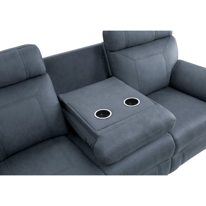 Clifton Blue Double Reclining Sofa - Ornate Home