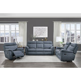 Clifton Blue Double Reclining Sofa - Ornate Home