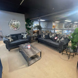 Clifton Dark Gray Sofa & Loveseat / 2pc - Ornate Home