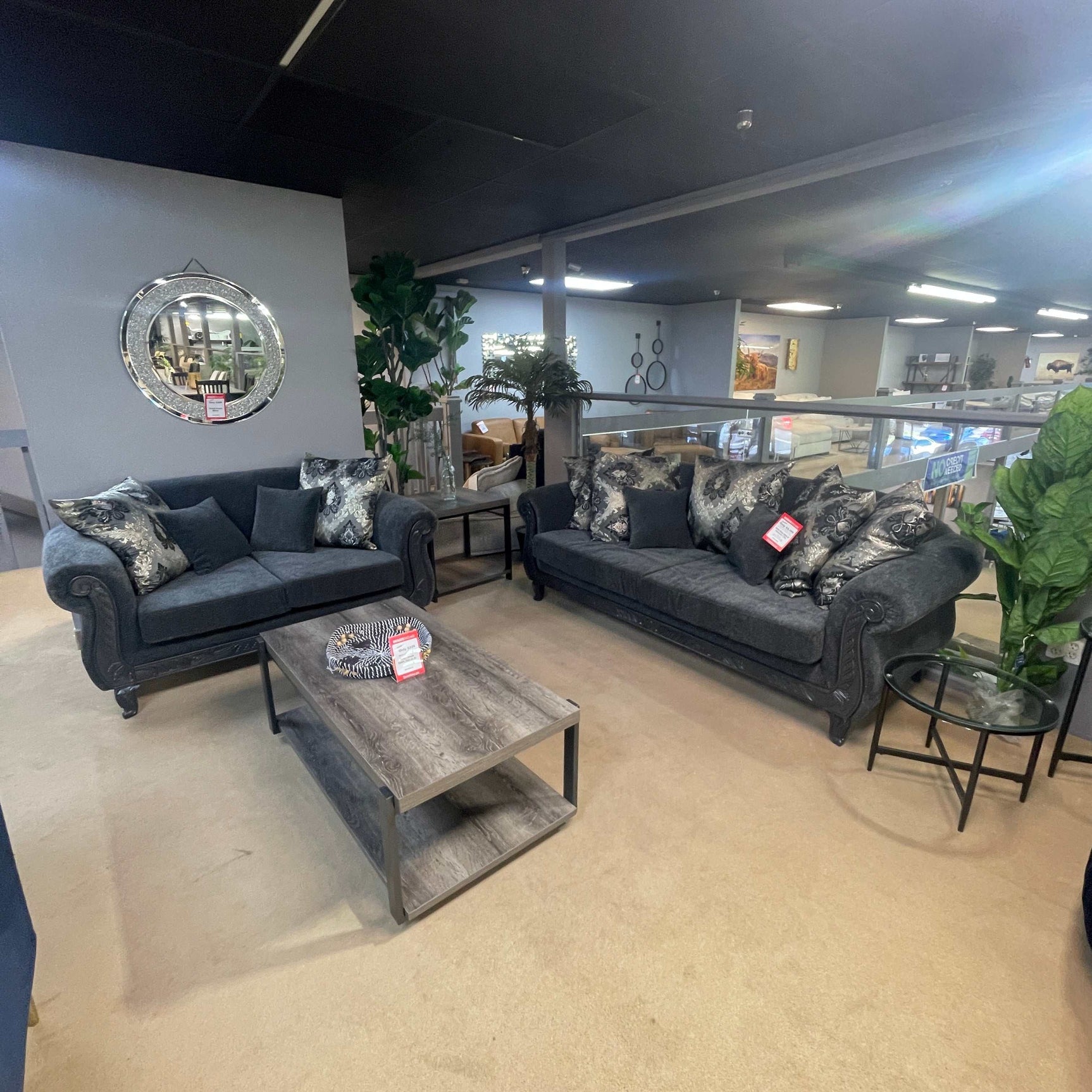 Clifton Dark Gray Sofa & Loveseat / 2pc - Ornate Home