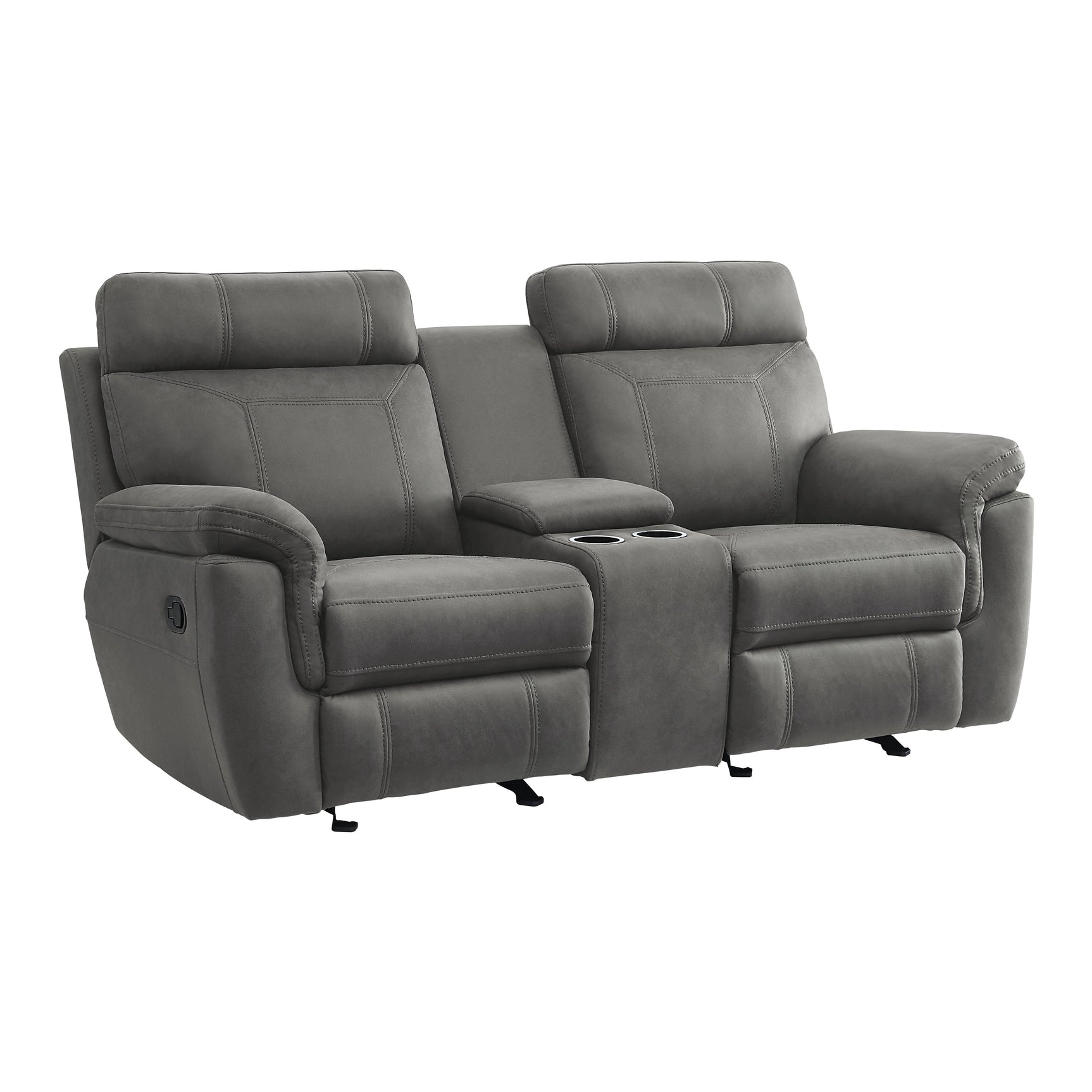 Clifton Gray Double Glider Reclining Loveseat - Ornate Home