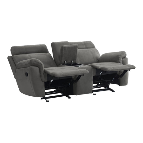 Clifton Gray Double Glider Reclining Loveseat - Ornate Home