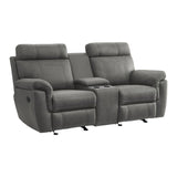 Clifton Gray Double Glider Reclining Loveseat - Ornate Home