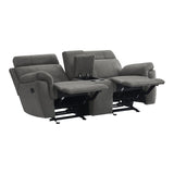Clifton Gray Double Glider Reclining Loveseat - Ornate Home