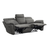 Clifton Gray Double Reclining Sofa - Ornate Home