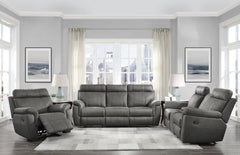 Clifton Gray Double Reclining Sofa - Ornate Home
