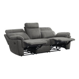 Clifton Gray Double Reclining Sofa - Ornate Home