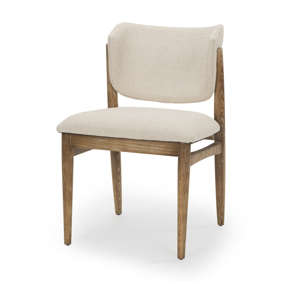 Cline Cream/Brown Curved Back Dining Side Chair (Set of 2) - Ornate Home