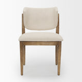 Cline Cream/Brown Curved Back Dining Side Chair (Set of 2) - Ornate Home