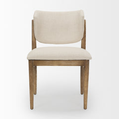 Cline Cream/Brown Curved Back Dining Side Chair (Set of 2) - Ornate Home