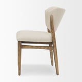 Cline Cream/Brown Curved Back Dining Side Chair (Set of 2) - Ornate Home