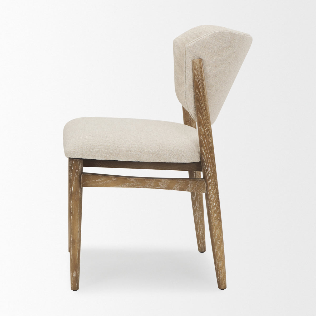 Cline Cream/Brown Curved Back Dining Side Chair (Set of 2) - Ornate Home