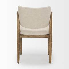 Cline Cream/Brown Curved Back Dining Side Chair (Set of 2) - Ornate Home