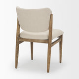 Cline Cream/Brown Curved Back Dining Side Chair (Set of 2) - Ornate Home