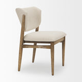 Cline Cream/Brown Curved Back Dining Side Chair (Set of 2) - Ornate Home