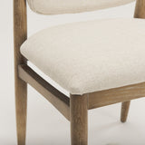 Cline Cream/Brown Curved Back Dining Side Chair (Set of 2) - Ornate Home