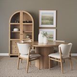 Cline Cream/Brown Curved Back Dining Side Chair (Set of 2) - Ornate Home