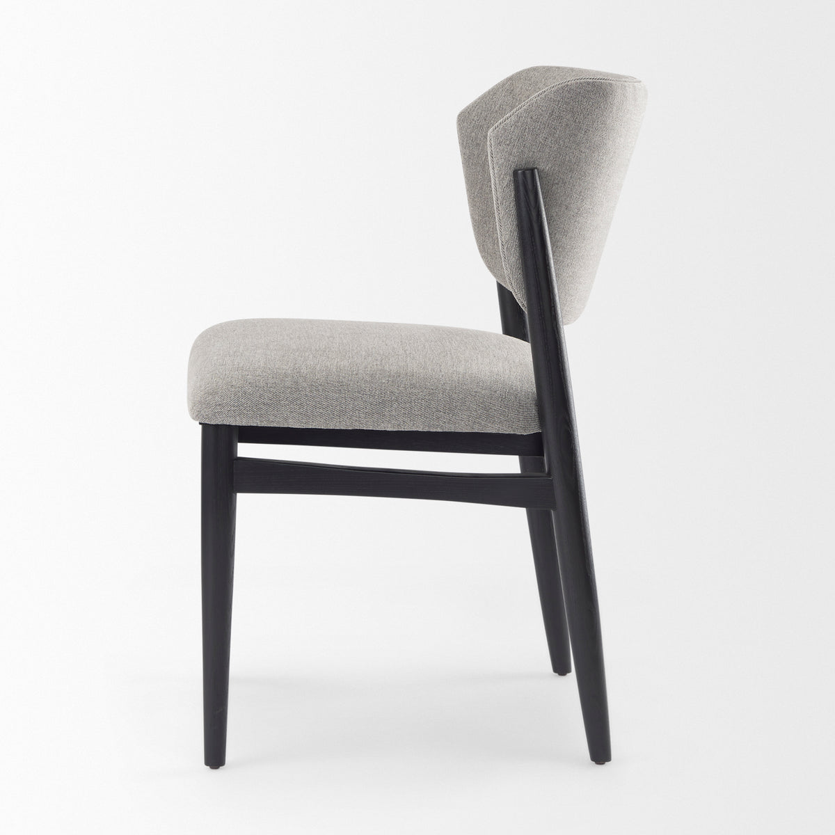 Cline Gray/Black Curved Back Dining Side Chair (Set of 2) - Ornate Home