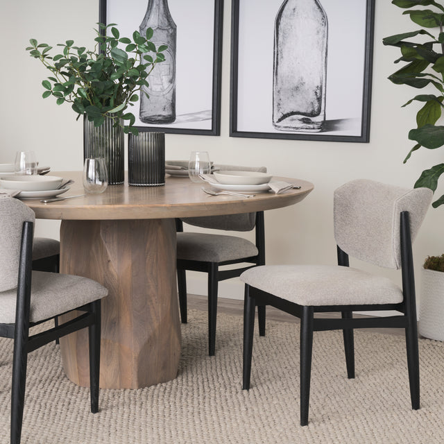 Cline Gray/Black Curved Back Dining Side Chair (Set of 2) - Ornate Home