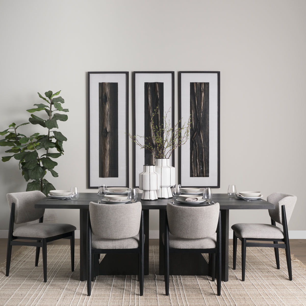 Cline Gray/Black Curved Back Dining Side Chair (Set of 2) - Ornate Home