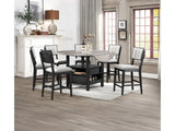 Cline Light Gray/Black Counter Height Dining Set - Ornate Home