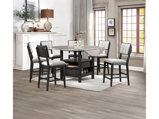 Cline Light Gray/Black Counter Height Dining Set - Ornate Home