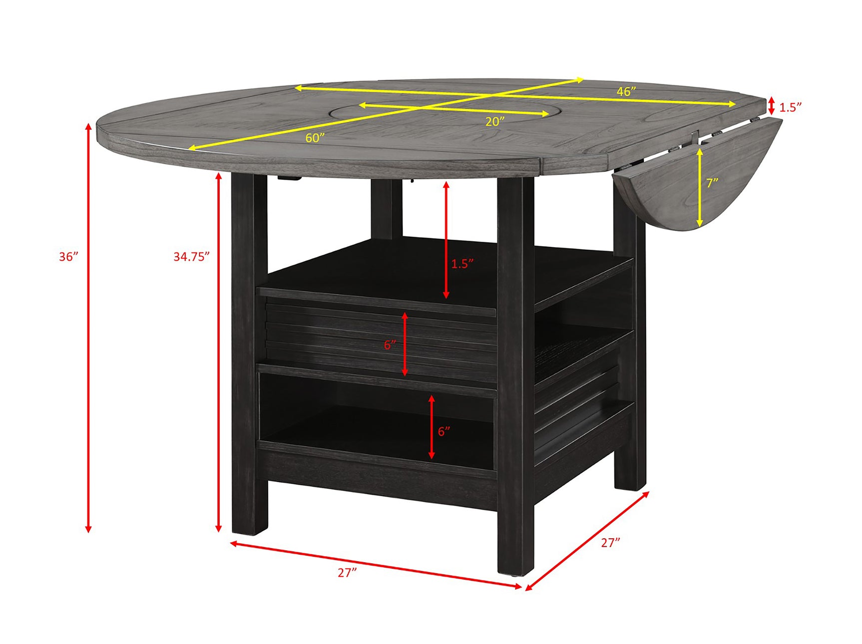 Cline Light Gray/Black Counter Height Dining Table - Ornate Home